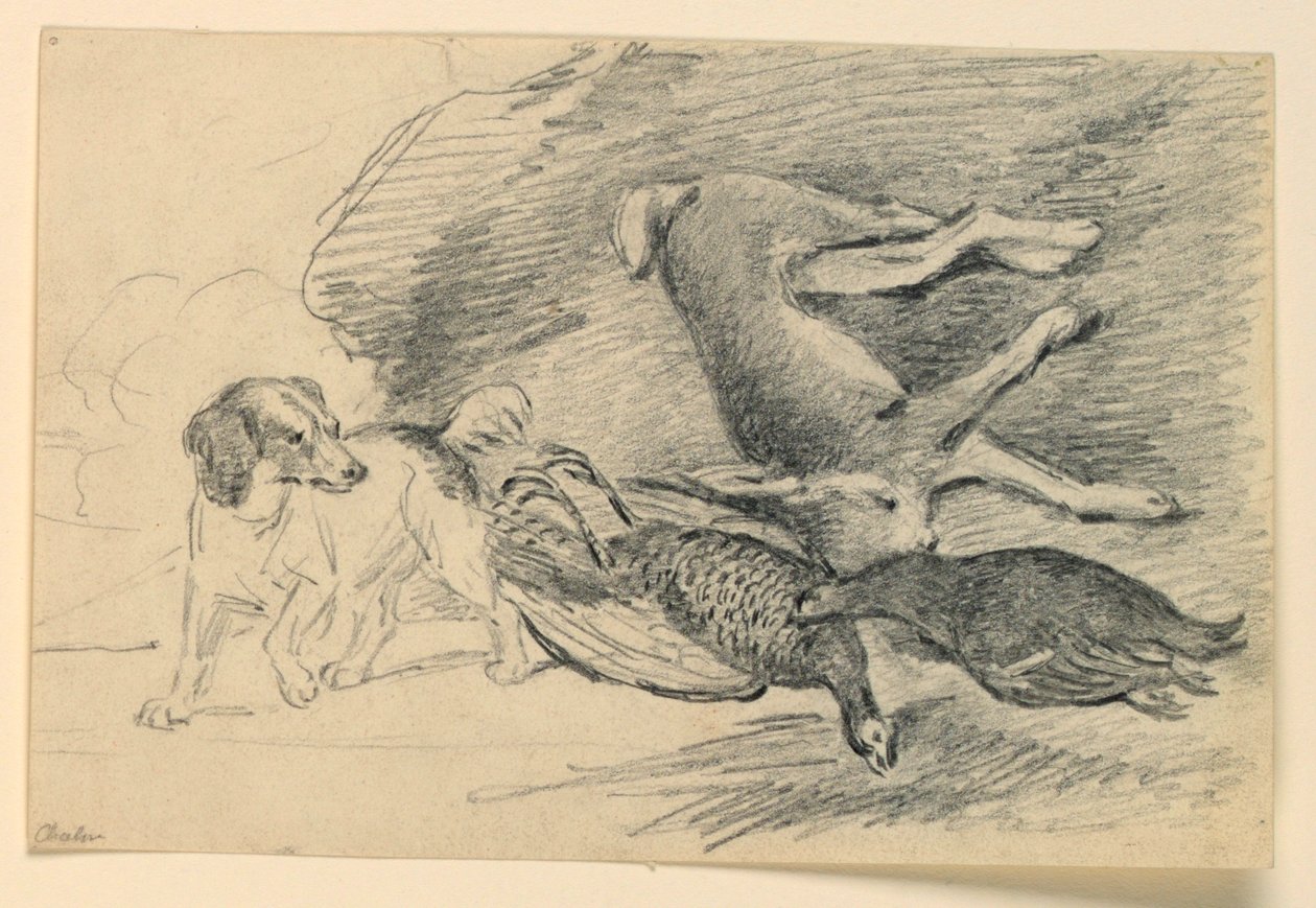 Studie psa vedle zabité hry od Henry Bernard Chalon