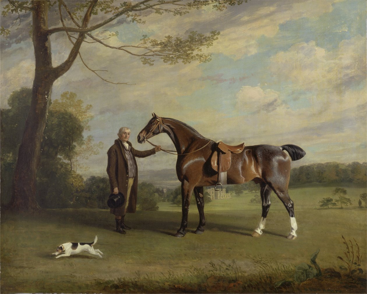 Ženich hraběte ze Shrewsbury drží lovce, kolem 1800 (olej na plátně) od Henry Bernard Chalon