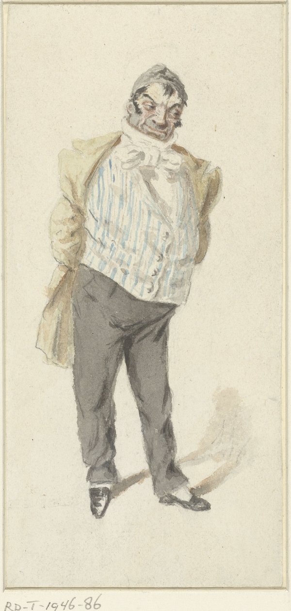 Karikatura stojícího pána od Henry Bonaventure Monnier