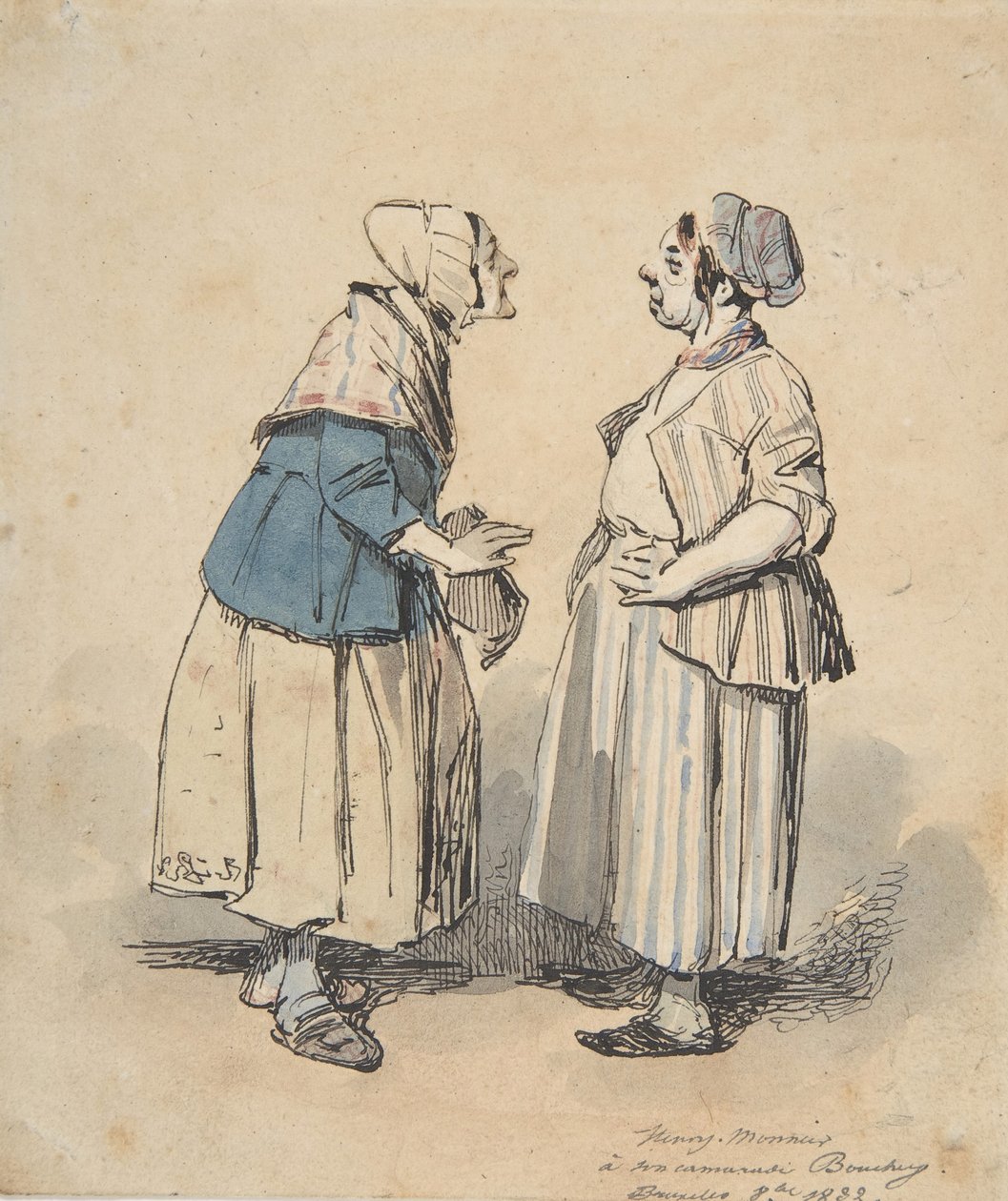 The Two Gossips Les Deux Commères, 1832. od Henry Bonaventure Monnier