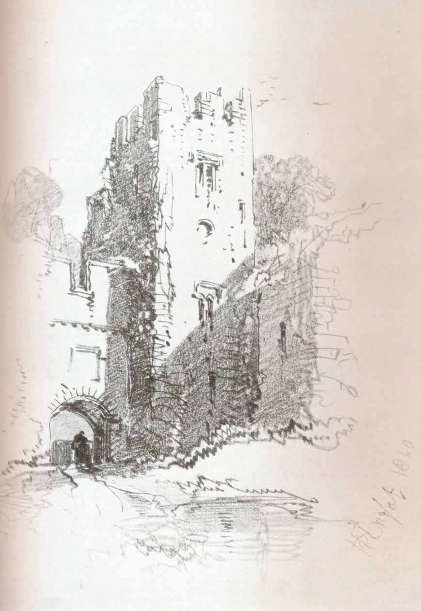 Crookston Castle, poblíž Paisley, 1840 od Henry Bright