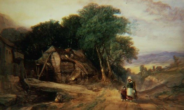On the Borders of Dartmoor, c.1840 (akvarel na papíře) od Henry Bright