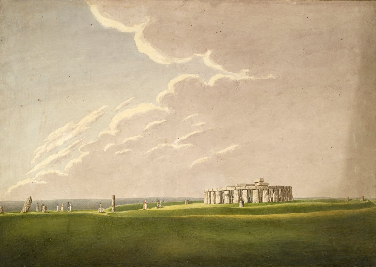 Velký předpotopní chrám Stonehenge: v původním stavu ze severu, 1824-1839 od Henry Browne