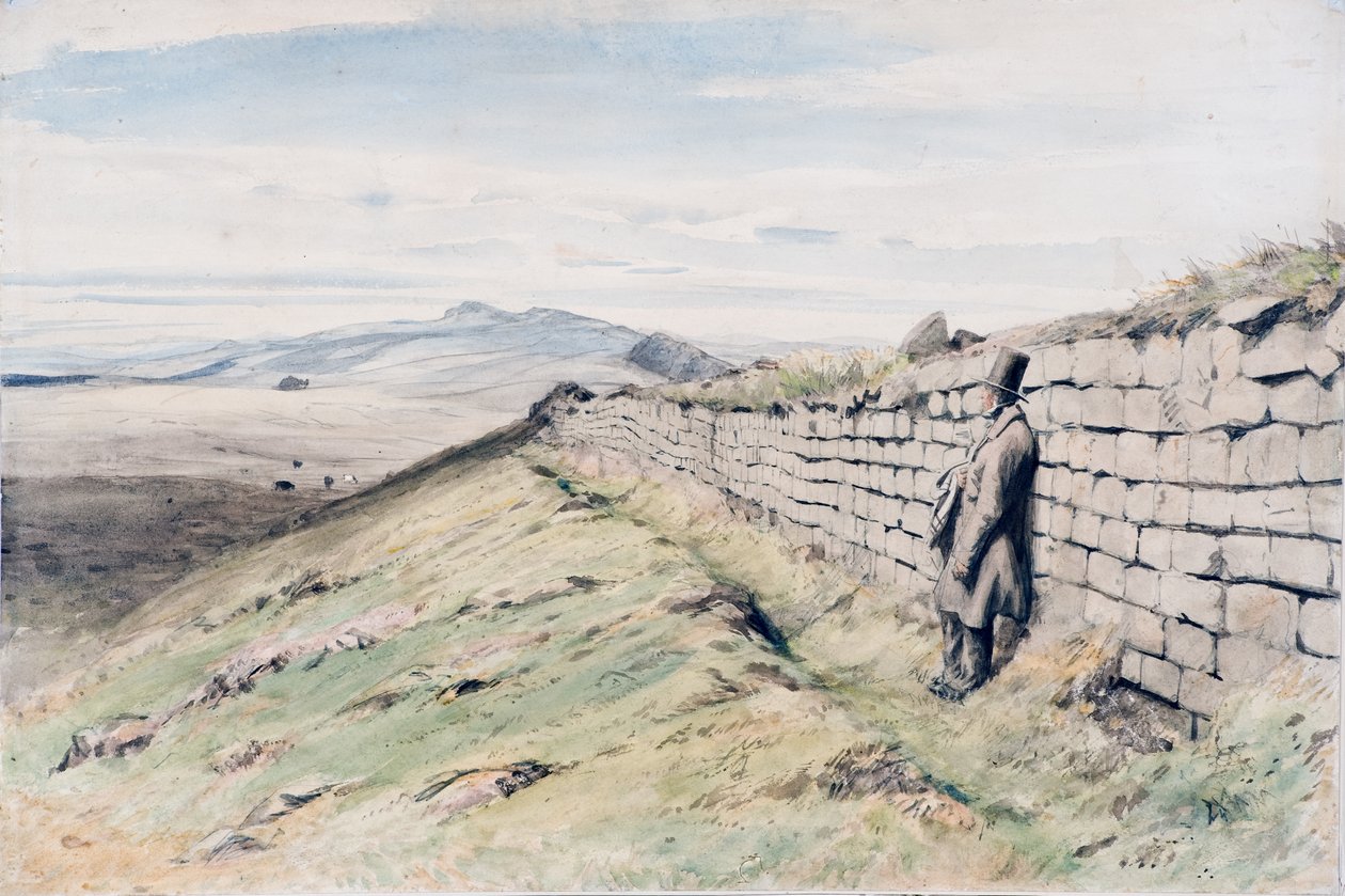 Cockmount Hill (tužka, kvaš na papíře, na kartě) od Henry Burdon Richardson