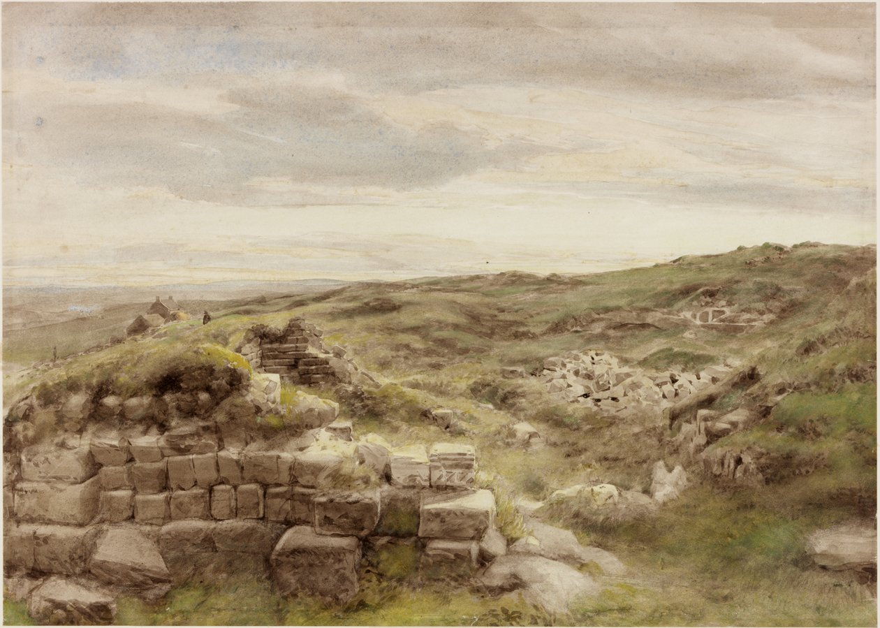 Housesteads, c.1848 (tužka a akvarel na papíře) od Henry Burdon Richardson