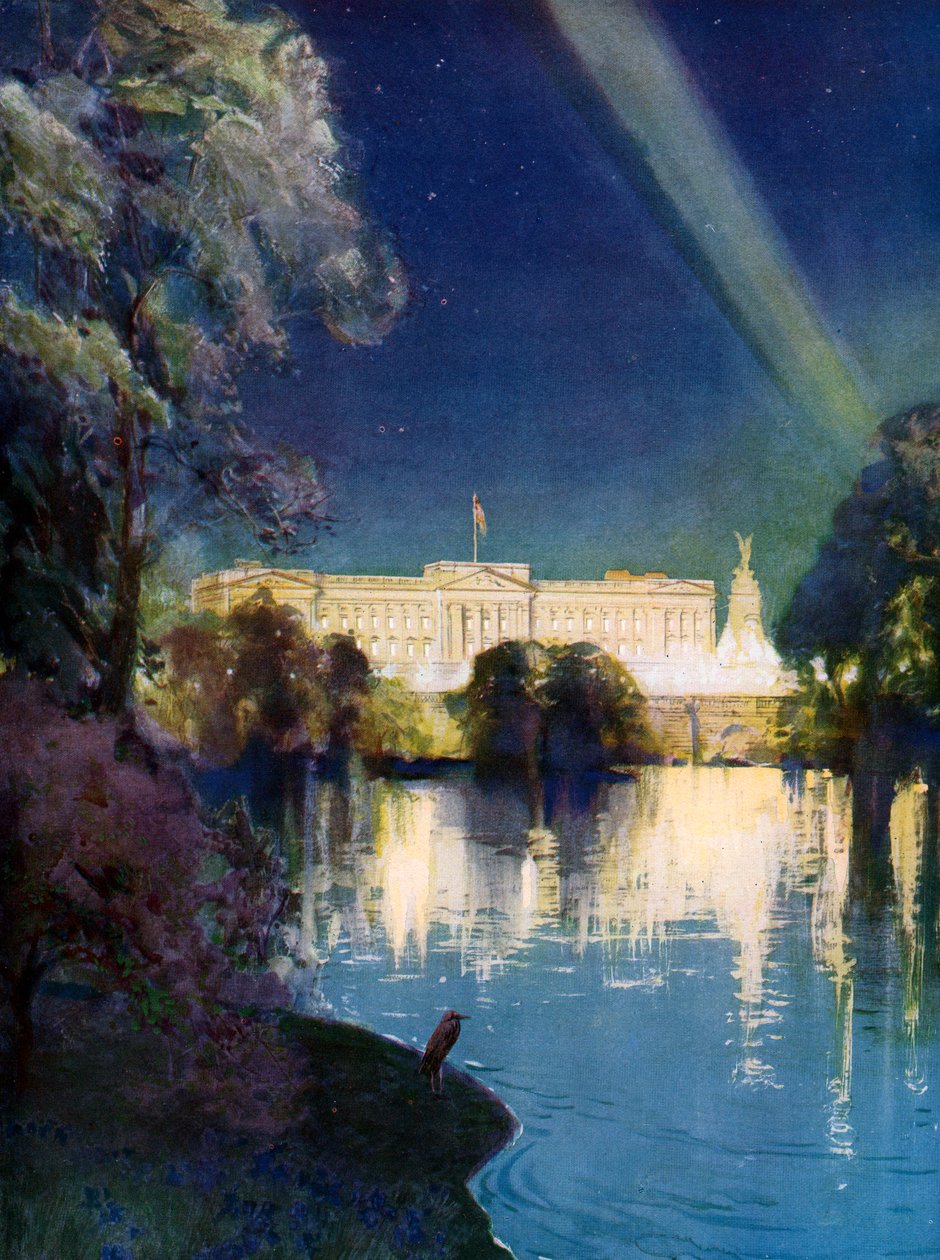 Buckinghamský palác na Slavnostech korunovace krále Jiřího VI v roce 1937 od Henry Charles Brewer