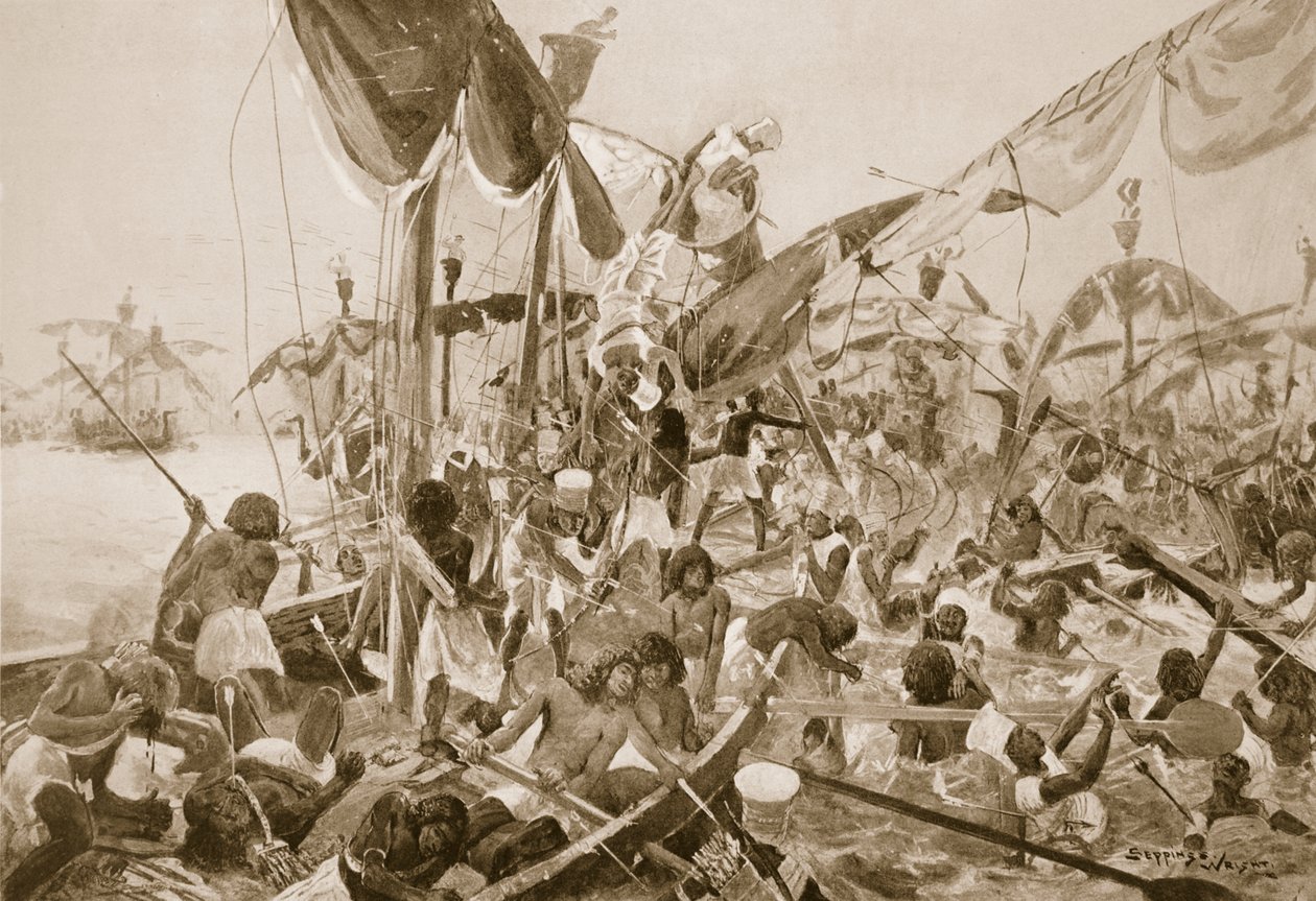 The Sea Fight at Pelusium, ilustrace z 