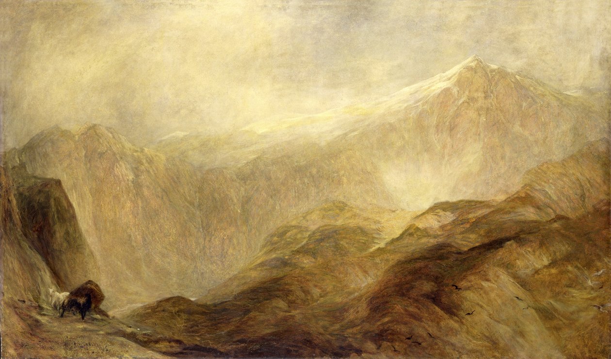 Snowdon (olej na plátně) od Henry Clarence Whaite