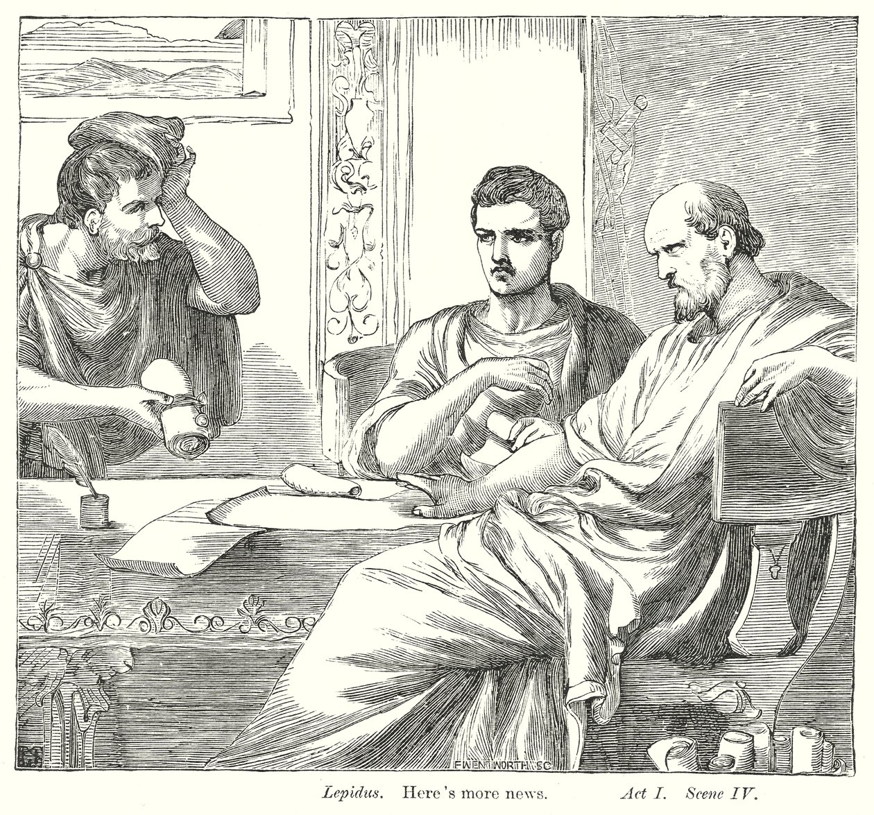 Antonius a Kleopatra (rytina) od Henry Courtney (after) Selous