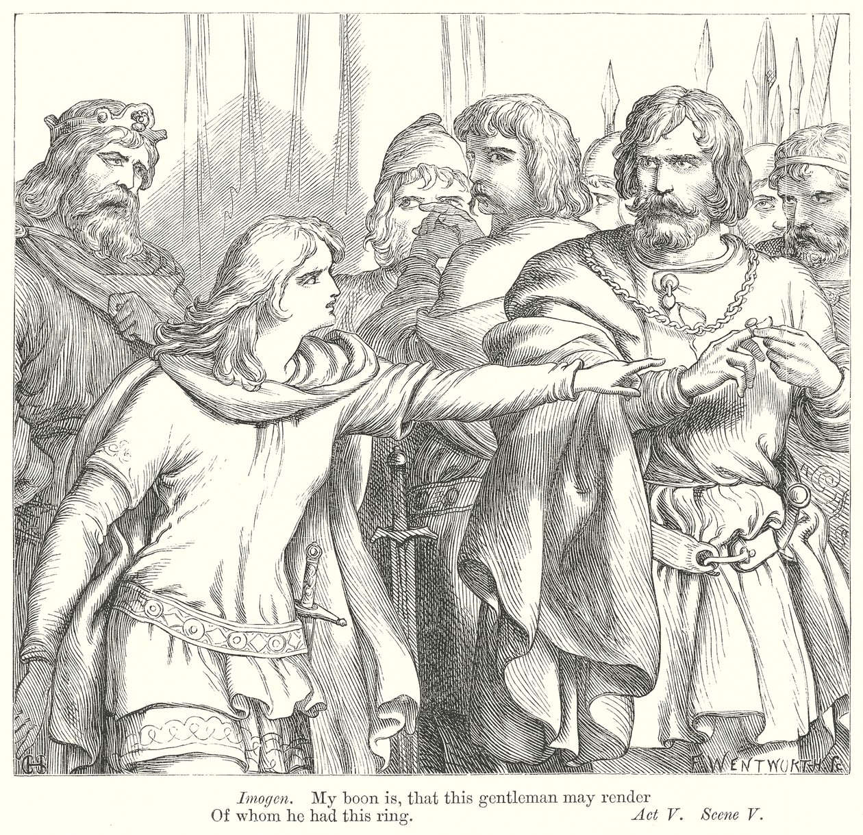Cymbelín (rytina) od Henry Courtney (after) Selous