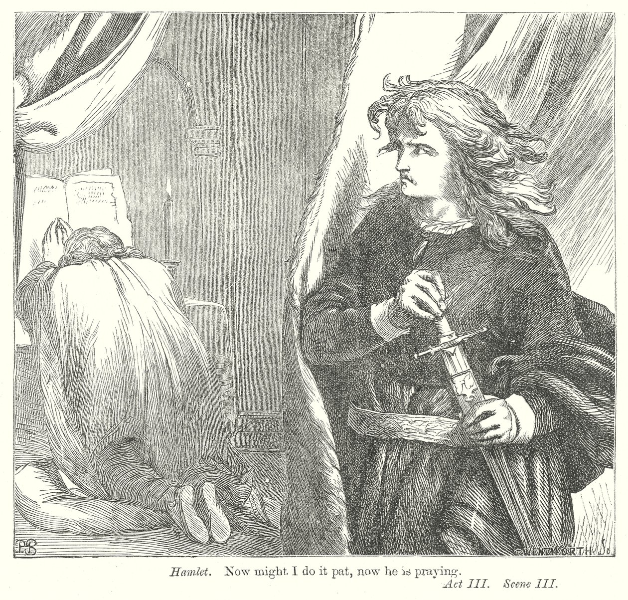 Hamlet (rytina) od Henry Courtney (after) Selous
