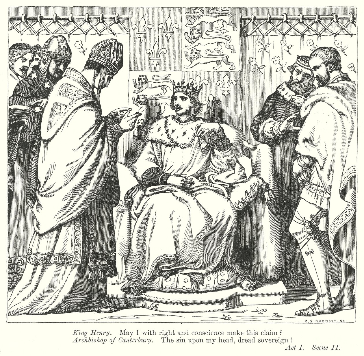 Král Jindřich V. (rytina) od Henry Courtney (after) Selous