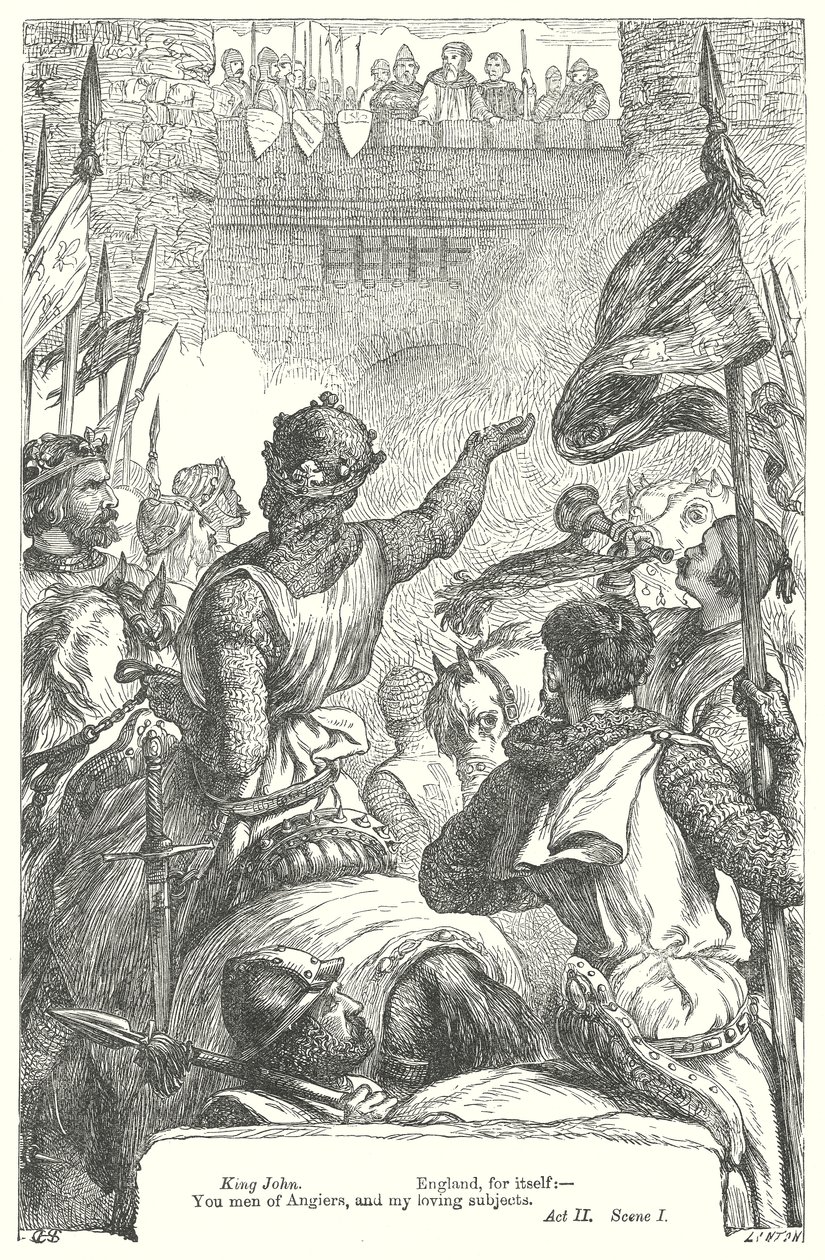 Král Jan (rytina) od Henry Courtney (after) Selous