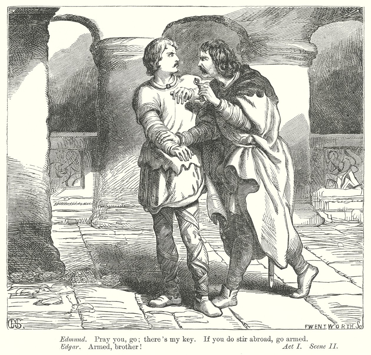 Král Lear (rytina) od Henry Courtney (after) Selous