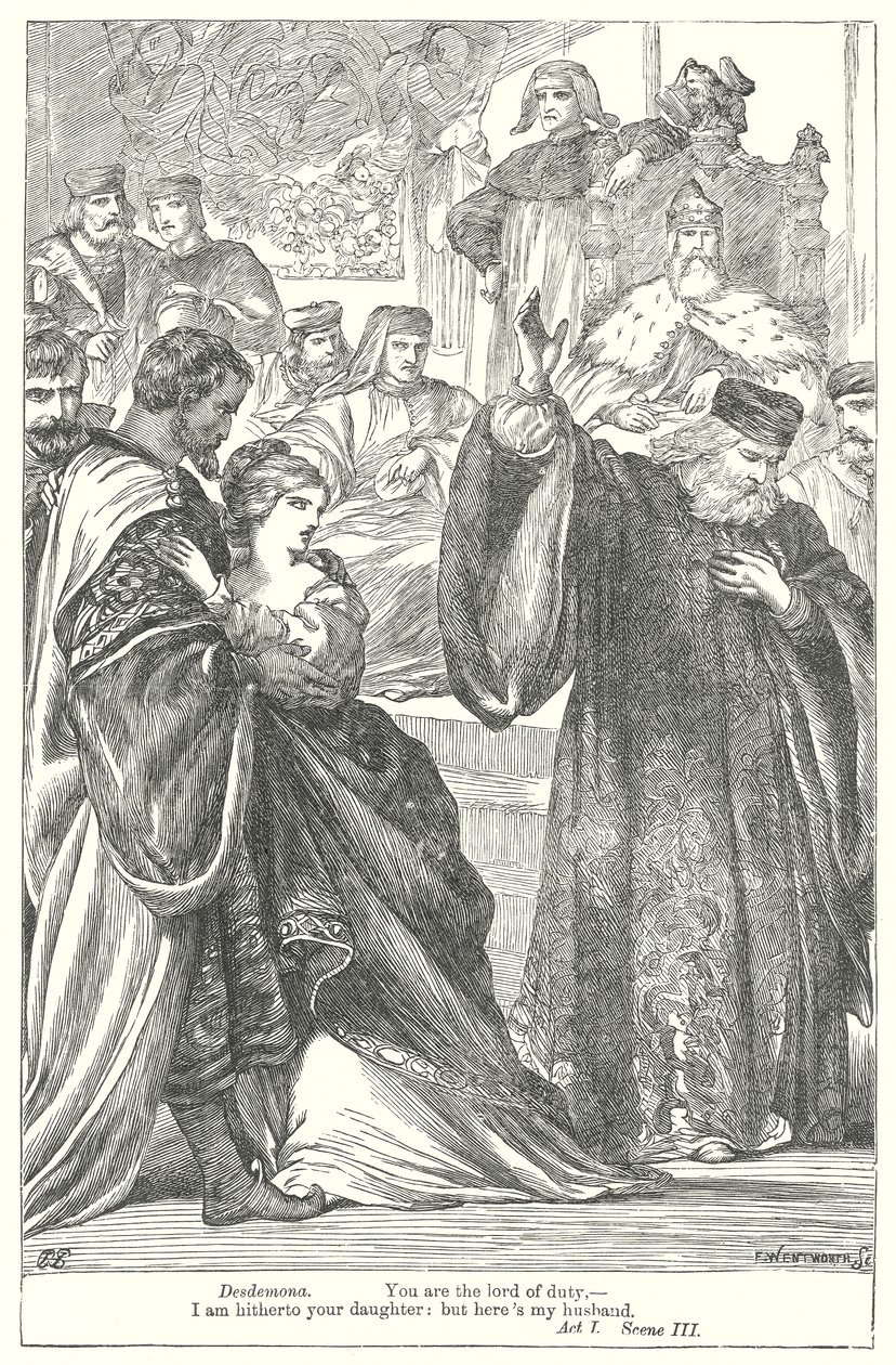 Othello (rytina) od Henry Courtney (after) Selous