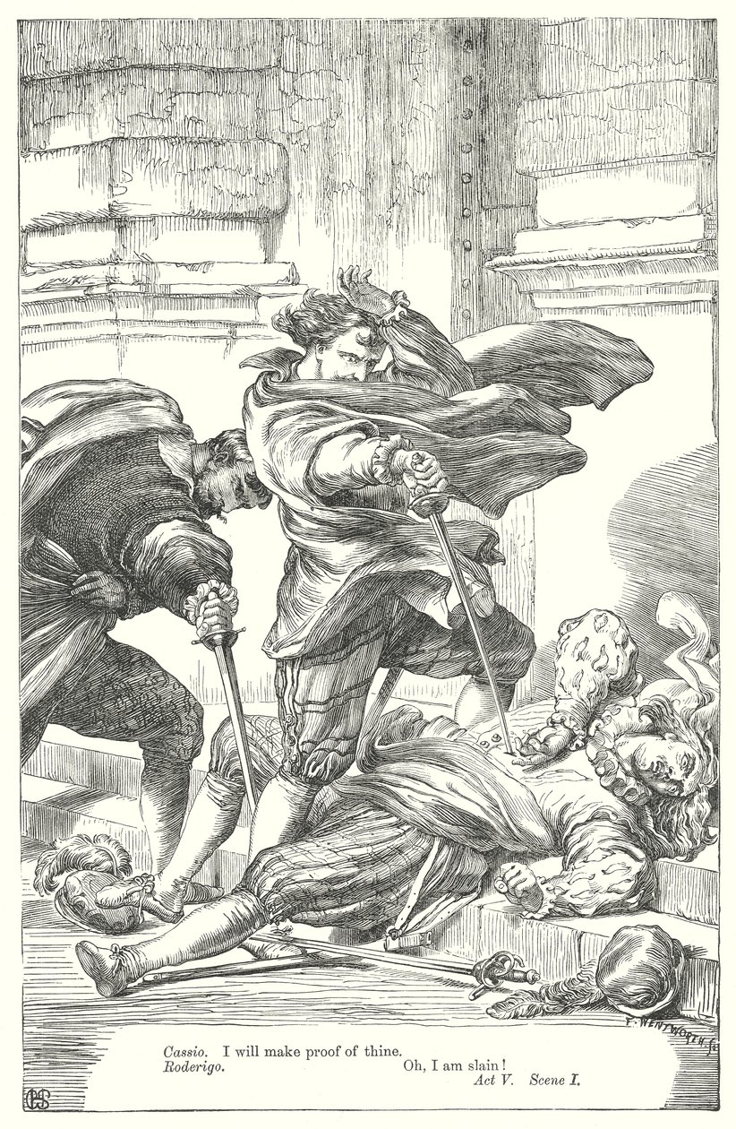 Othello (rytina) od Henry Courtney (after) Selous