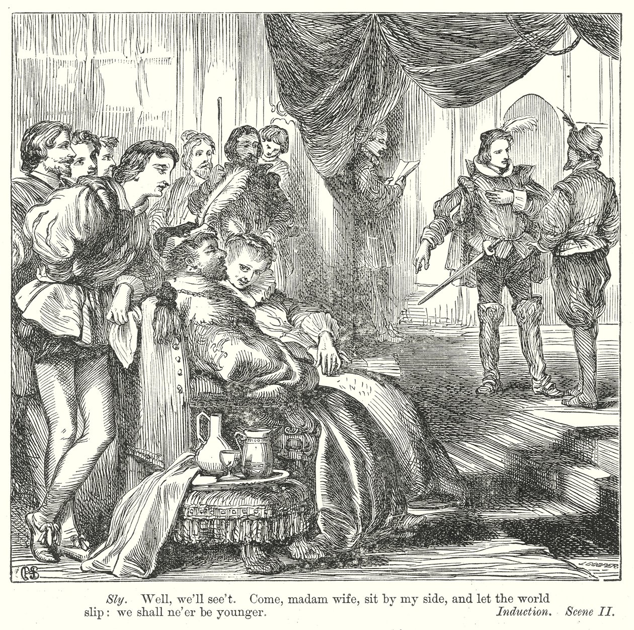Zkrocení zlé ženy (rytina) od Henry Courtney (after) Selous
