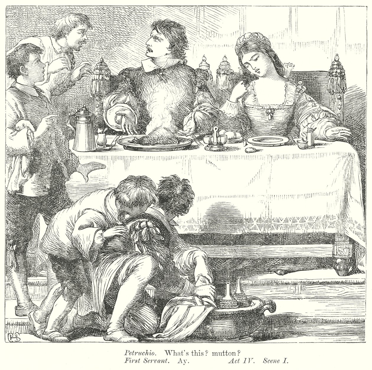 Zkrocení zlé ženy (rytina) od Henry Courtney (after) Selous
