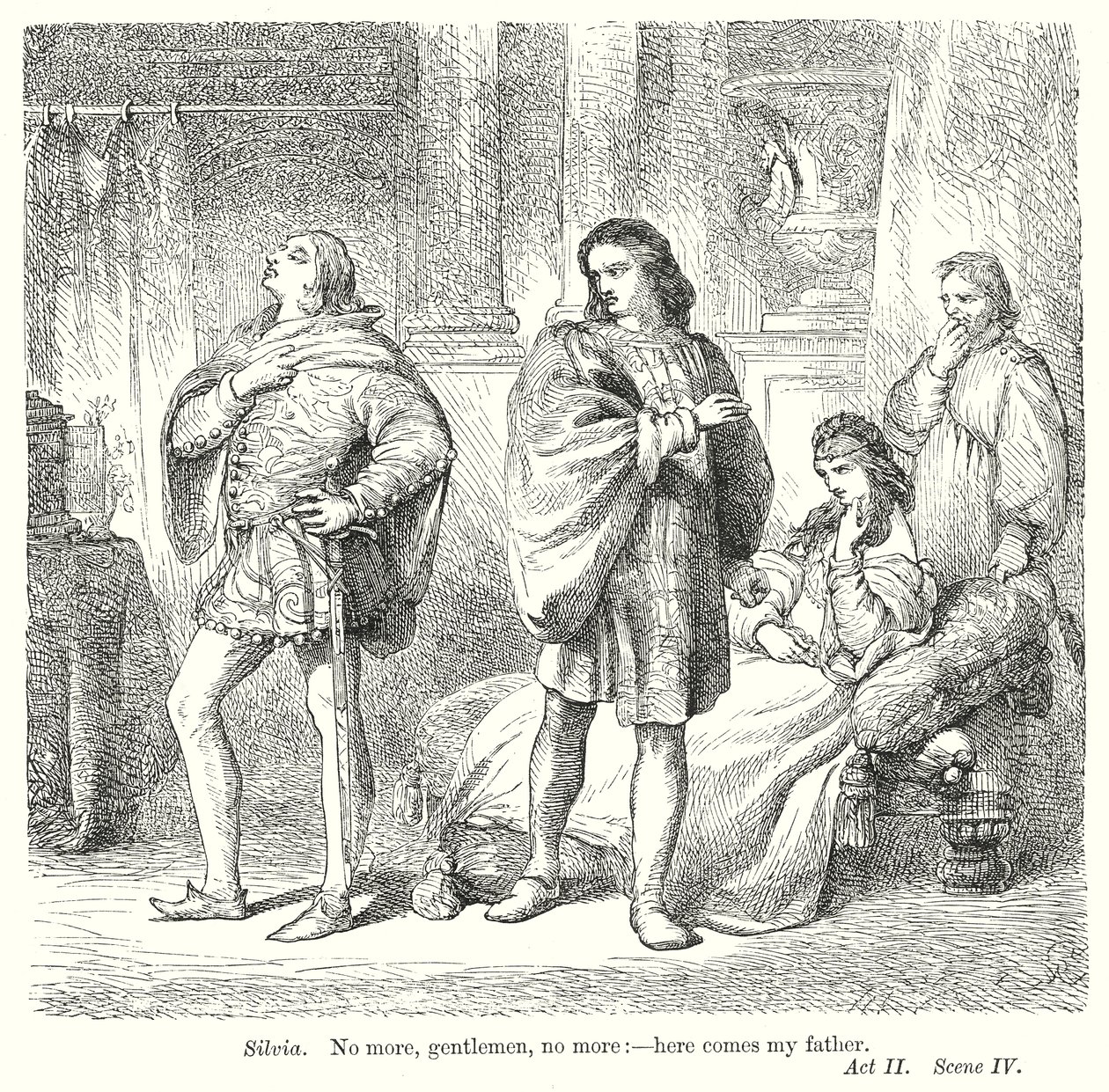 Dva pánové z Verony (rytina) od Henry Courtney (after) Selous