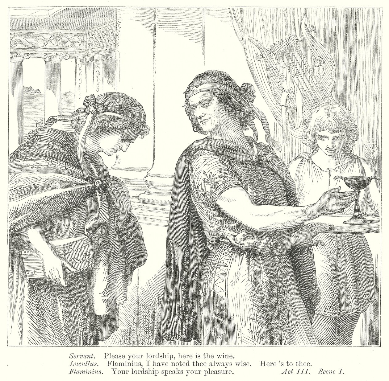 Timon Athénský (rytina) od Henry Courtney (after) Selous
