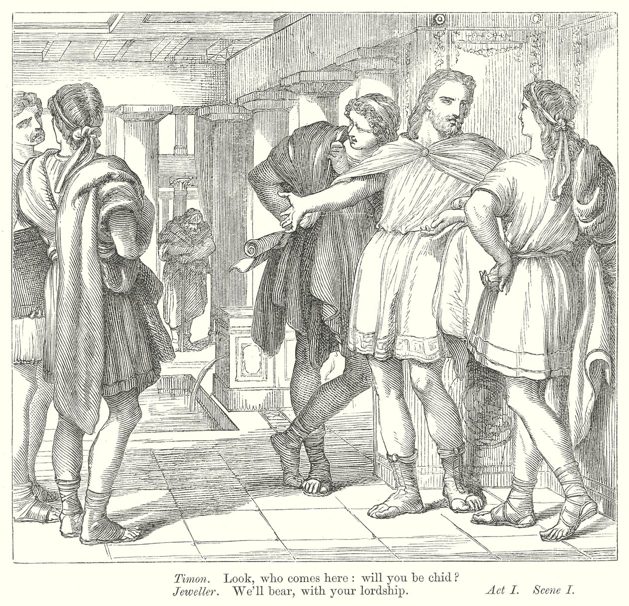 Timon Athénský (rytina) od Henry Courtney (after) Selous