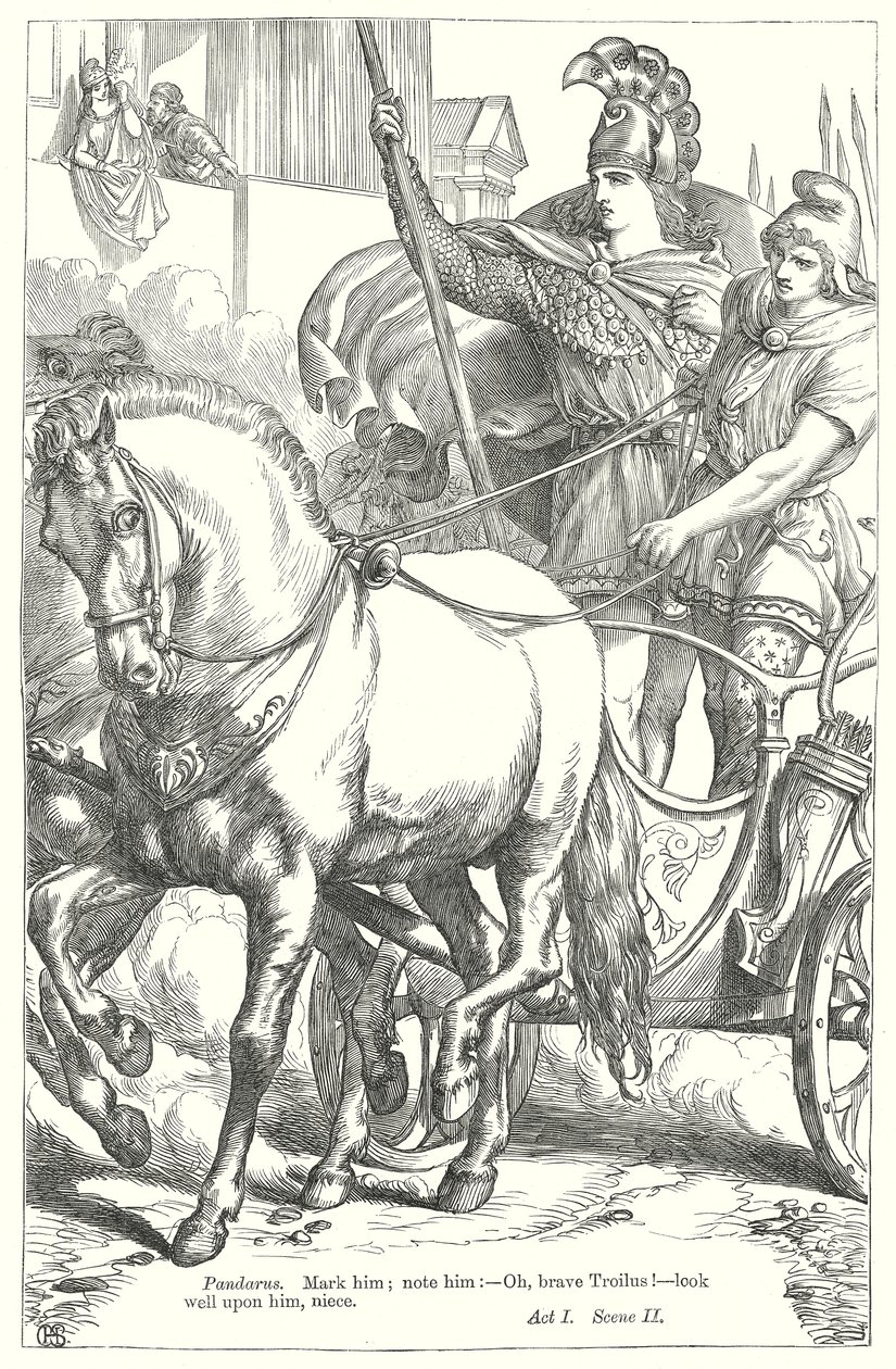 Troilus a Kressida (rytina) od Henry Courtney (after) Selous