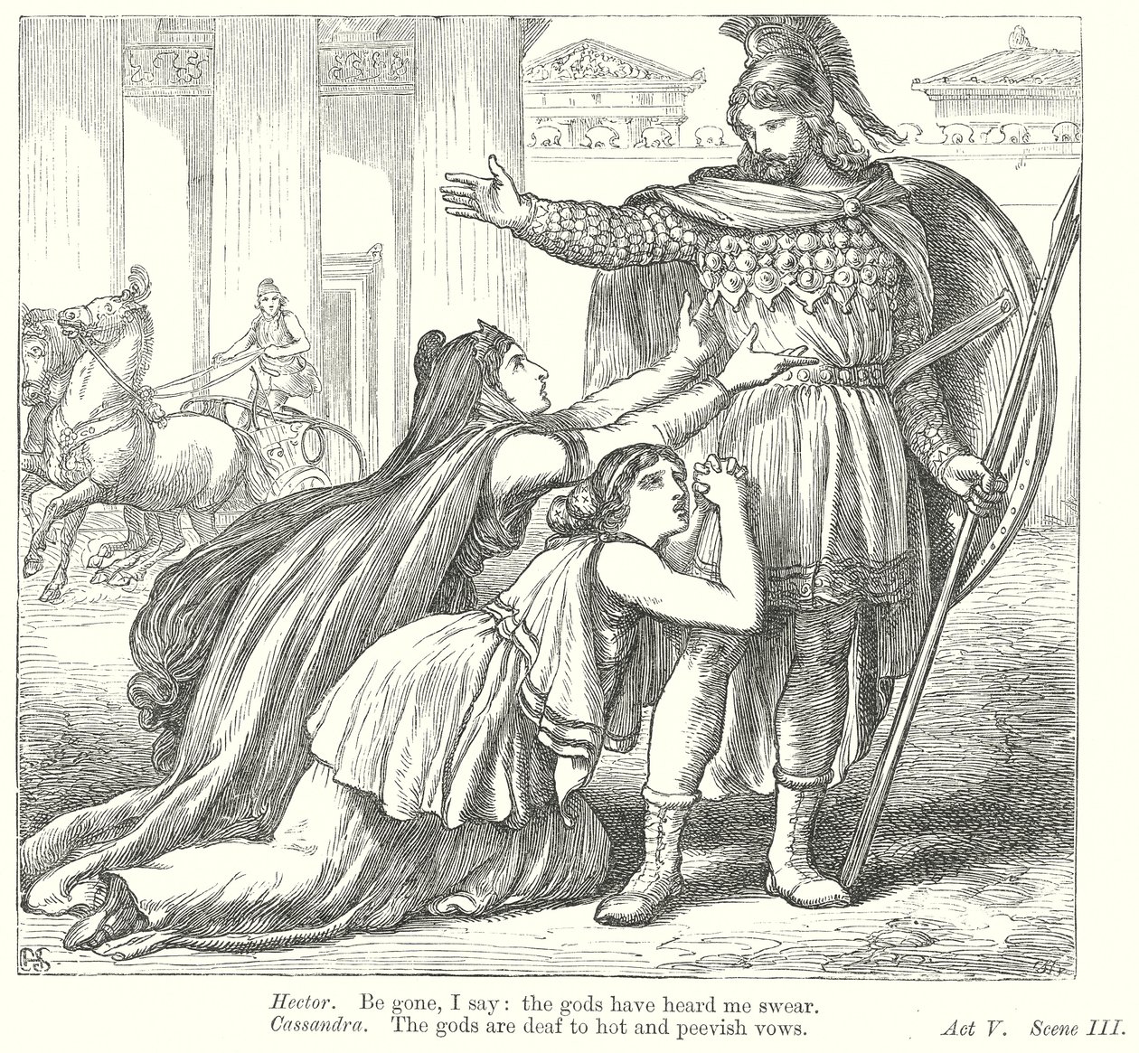 Troilus a Kressida (rytina) od Henry Courtney (after) Selous