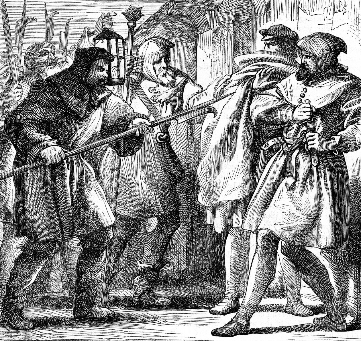 Scéna ze Shakespearova Mnoho povyku pro nic, 1870 od Henry Courtney Selous