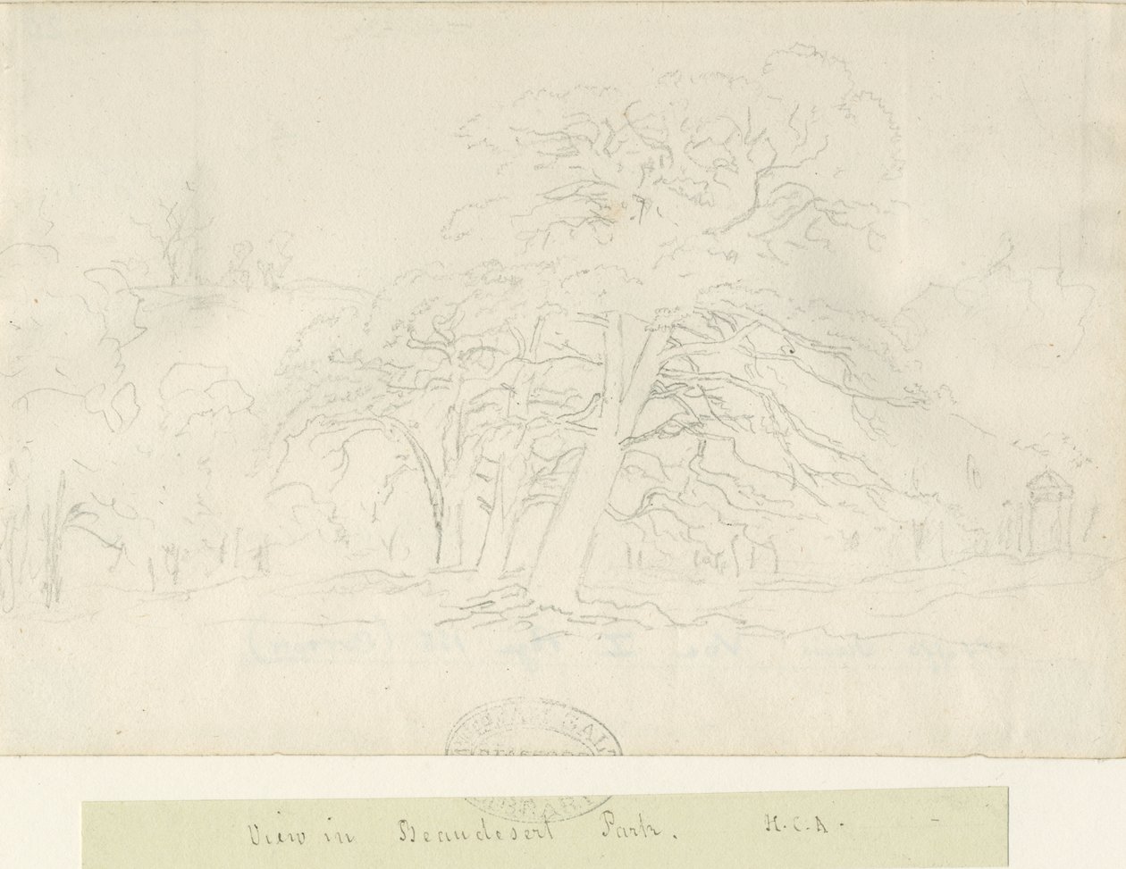 Beaudesert Park: kresba tužkou, nd [1788-1855] od Henry Curzon Allport