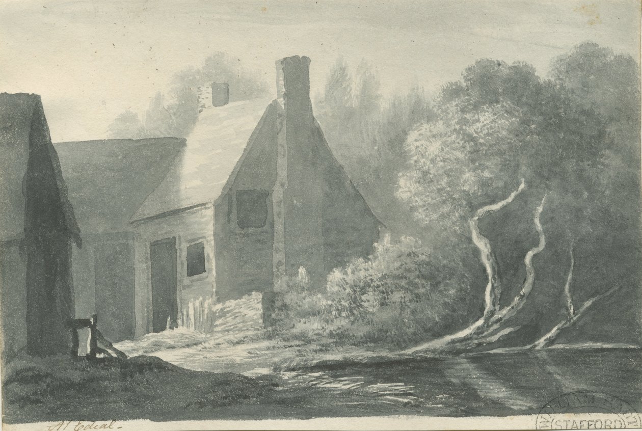 Lichfield - Edial: sépie lavírovaná kresba, nd [1788-1855] (kresba) od Henry Curzon Allport