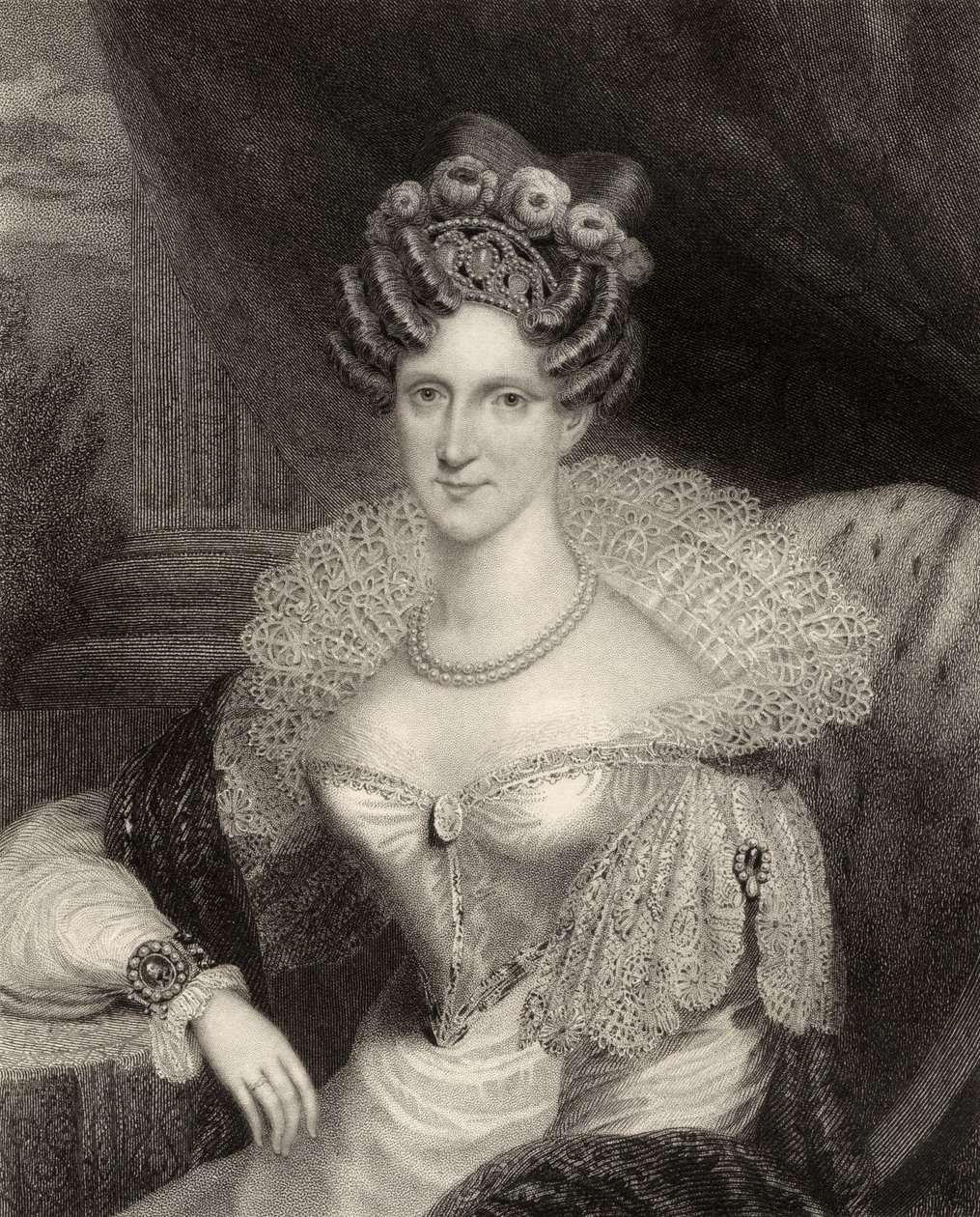 Princezna Adelaide Saxe-Coburg Meiningen, vyryto H.R. Cookem (fl. 1813-47), z 