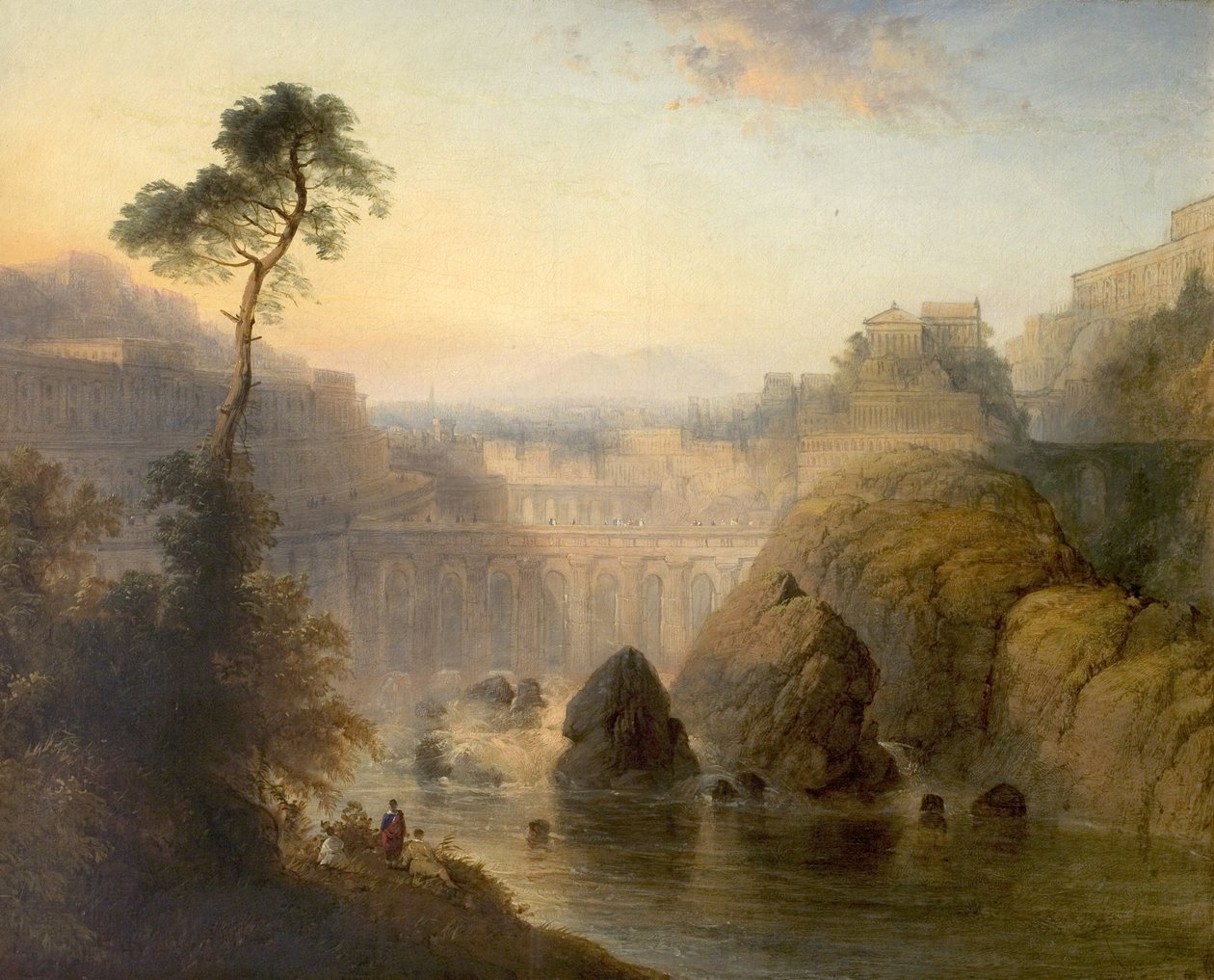 Na Tibeře, Itálie od Henry Dawson