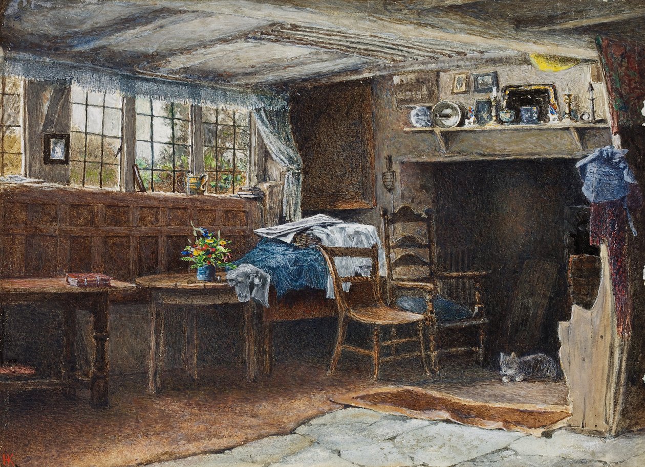 Interiér chaty Anne Hathawayové s kat od Henry Eddowes Keene