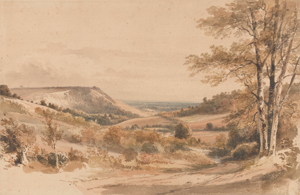 Boxhill z Westhumble Lane od Henry Edridge