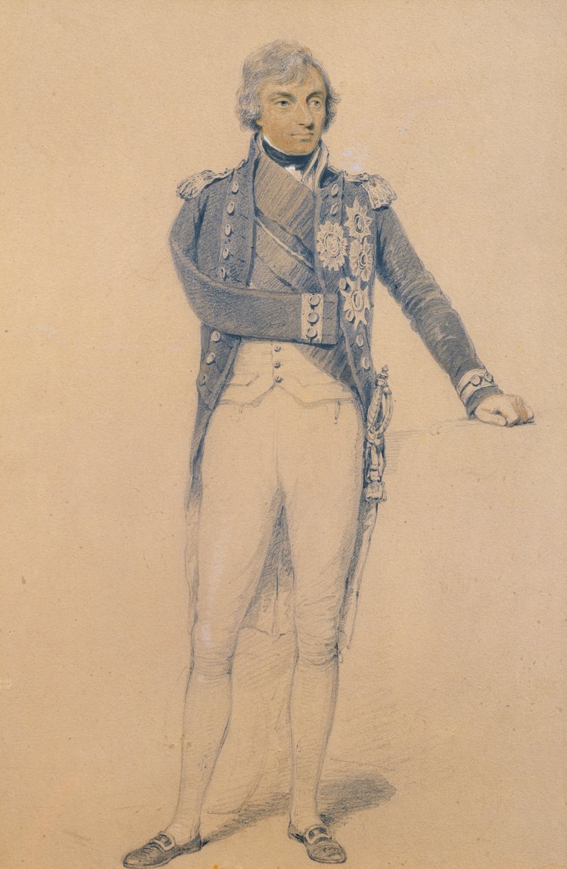 Horatio Nelson (1758-1805) (tužka, inkoust a kvaš na papíře) od Henry Edridge