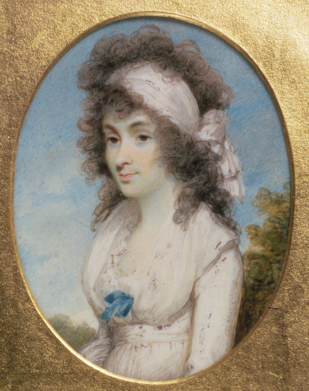 Portrétní miniatura Lydie nebo Elizabeth Huntové, kolem roku 1795 od Henry Edridge