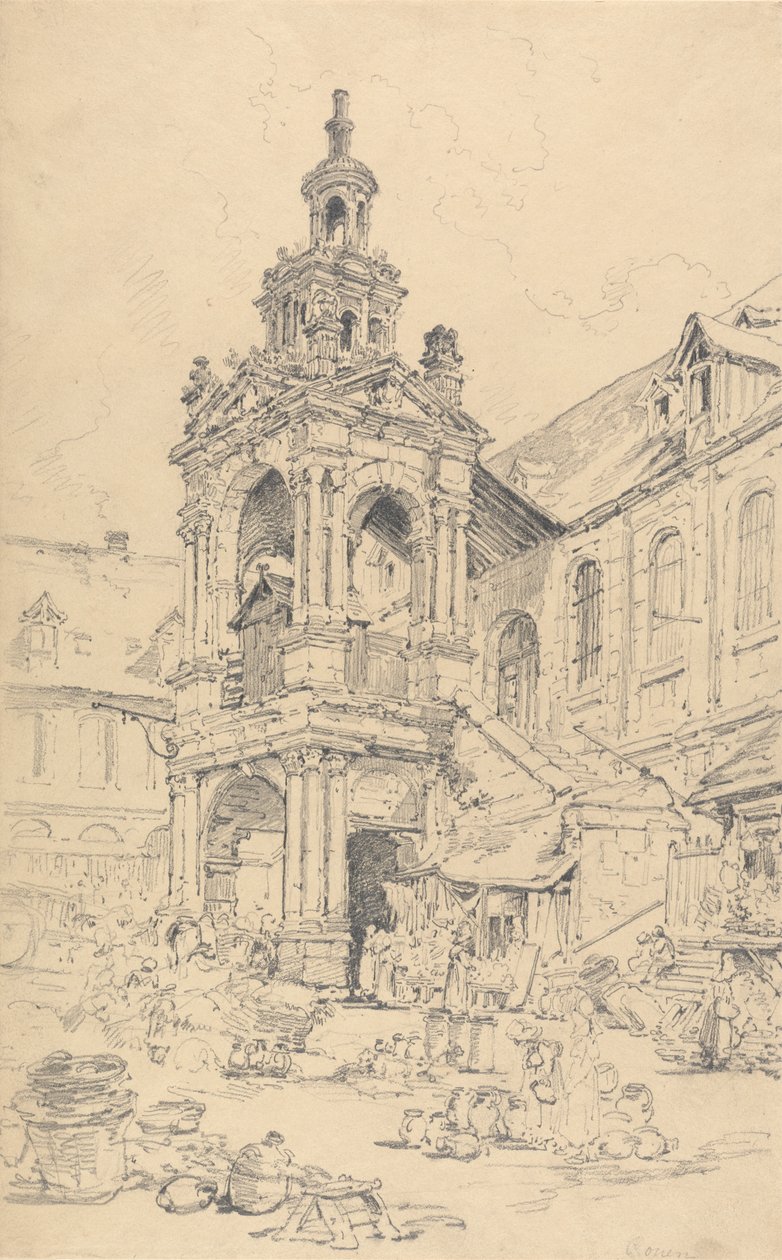 Veranda Halle v Haute Vielle Tour, Rouen od Henry Edridge