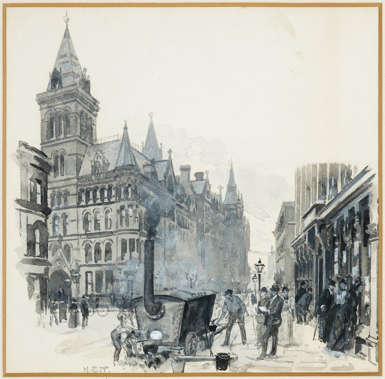 Corporation Road Making, Princess Street a radnice od Henry Edward Tidmarsh