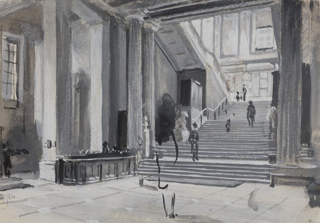Vnitřní pohled na Britské muzeum s hlavním schodištěm, 1884 od Henry Edward Tidmarsh