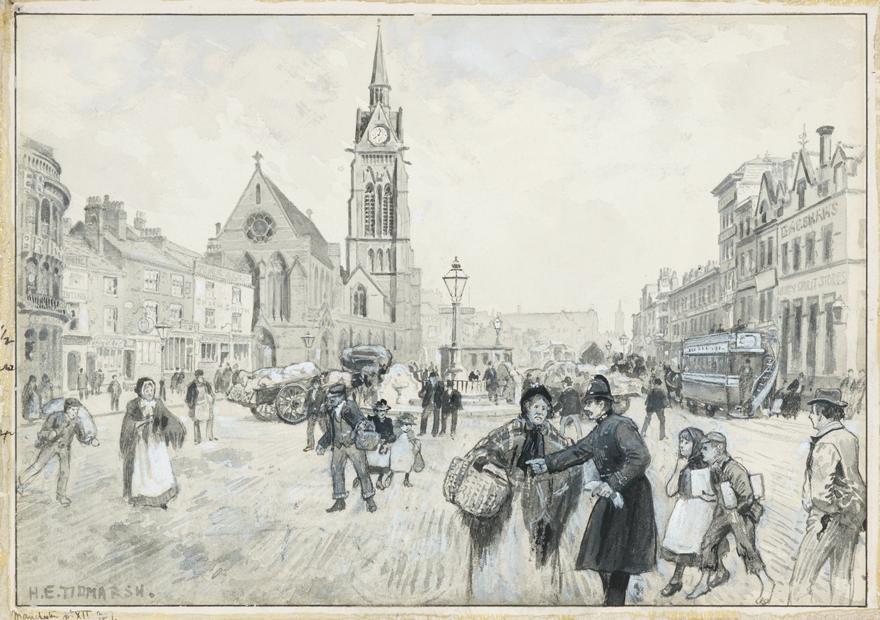 Nový kříž a kostel svatého Pavla od Henry Edward Tidmarsh