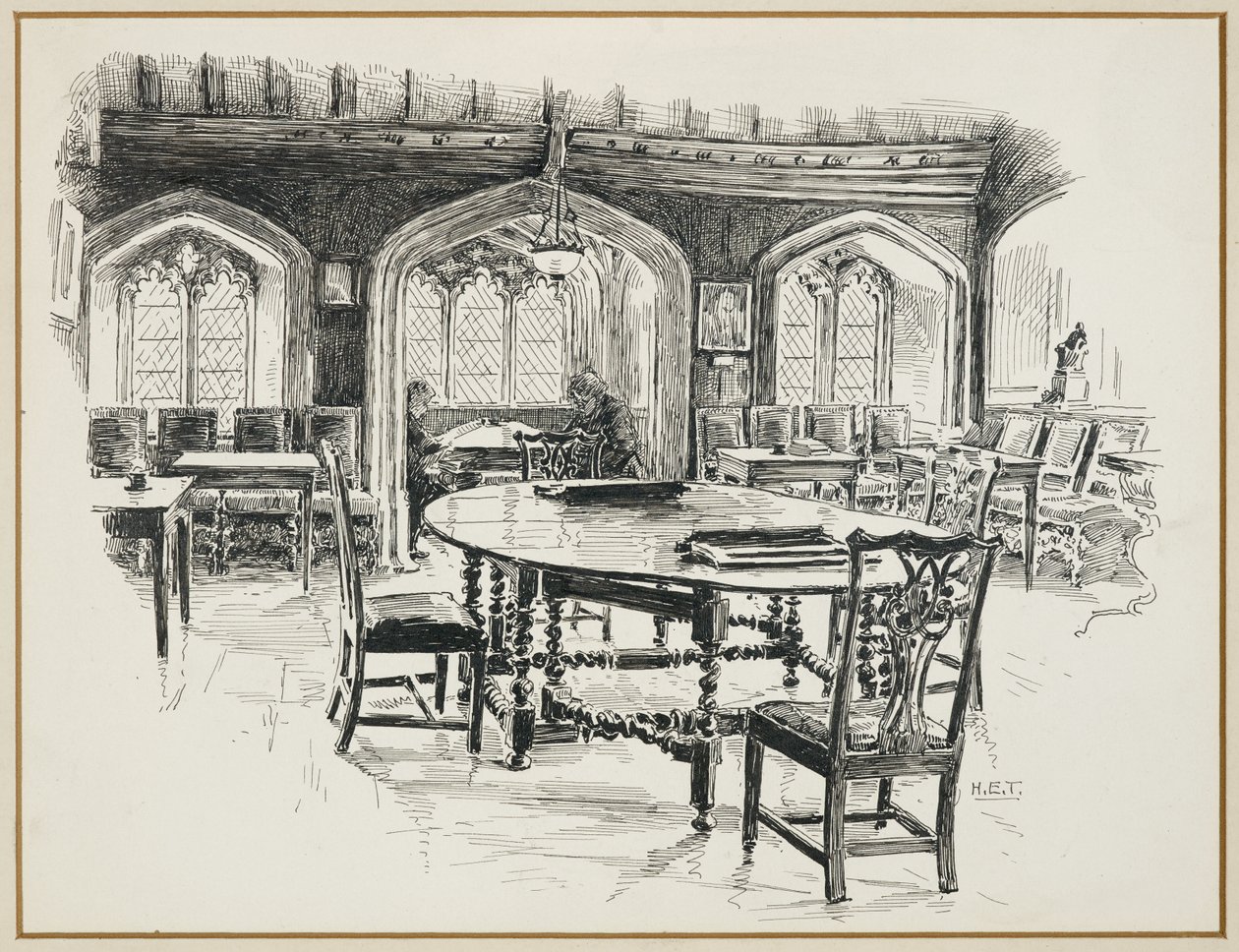 Čítárna, Chetham College od Henry Edward Tidmarsh