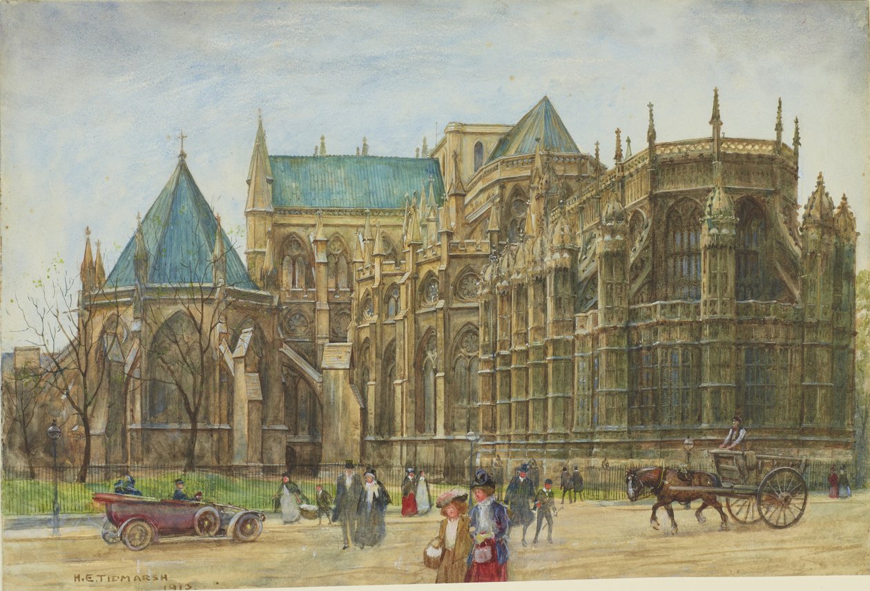 Pohled na kapli Jindřicha VII ve Westminsterském opatství, 1913 (wc na papíře) od Henry Edward Tidmarsh