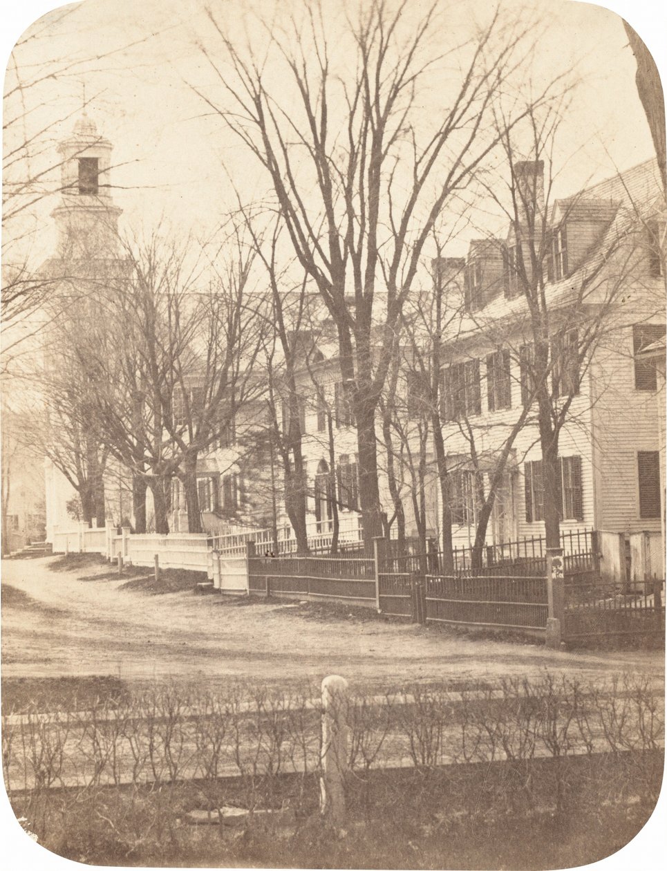 Dartmouth College Church, Dům profesora Clementa Longa, President Nathan..., c. 1858. od Henry F Herbert