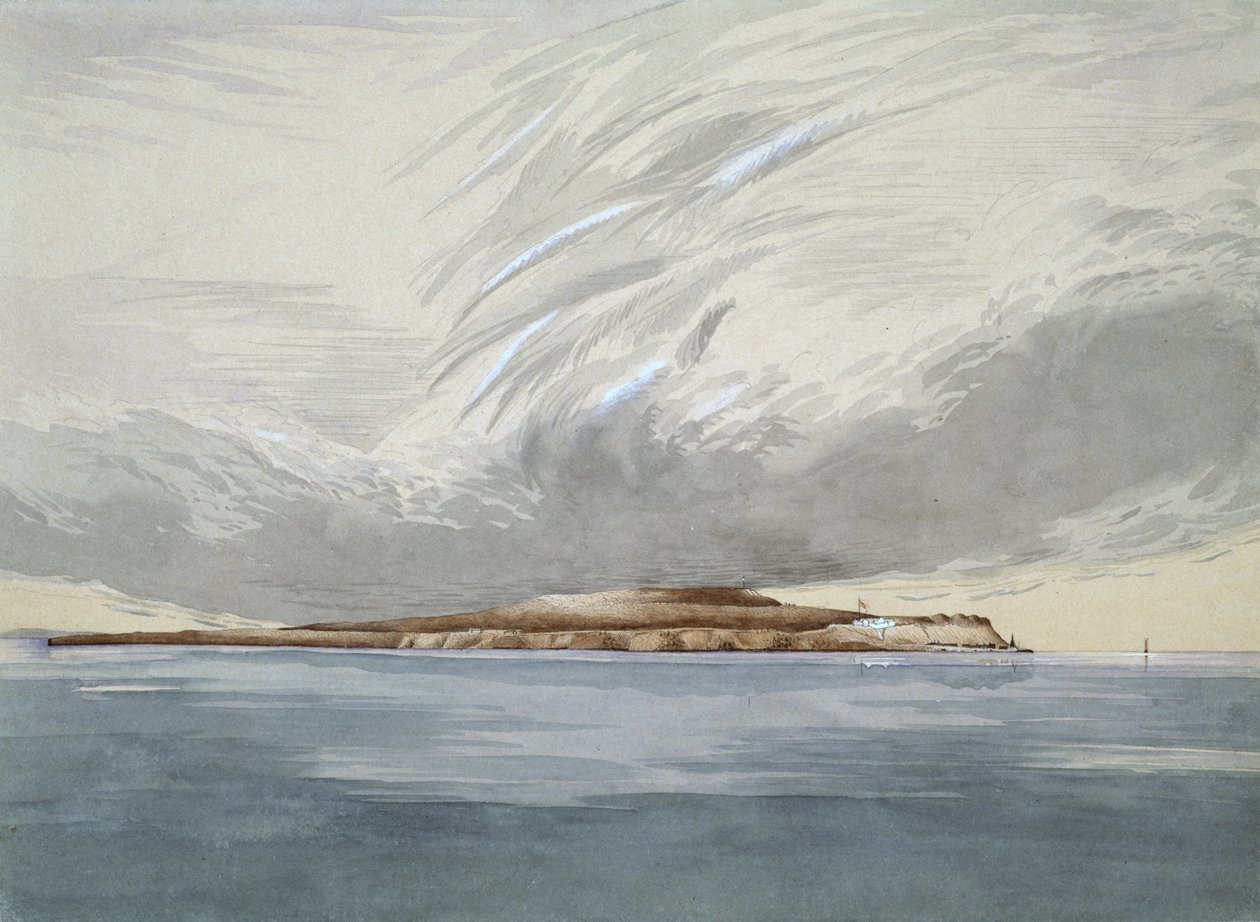 Fort and Island of Mackinaw, říjen 1842 (wc na papíře) od Henry Francis Ainslie