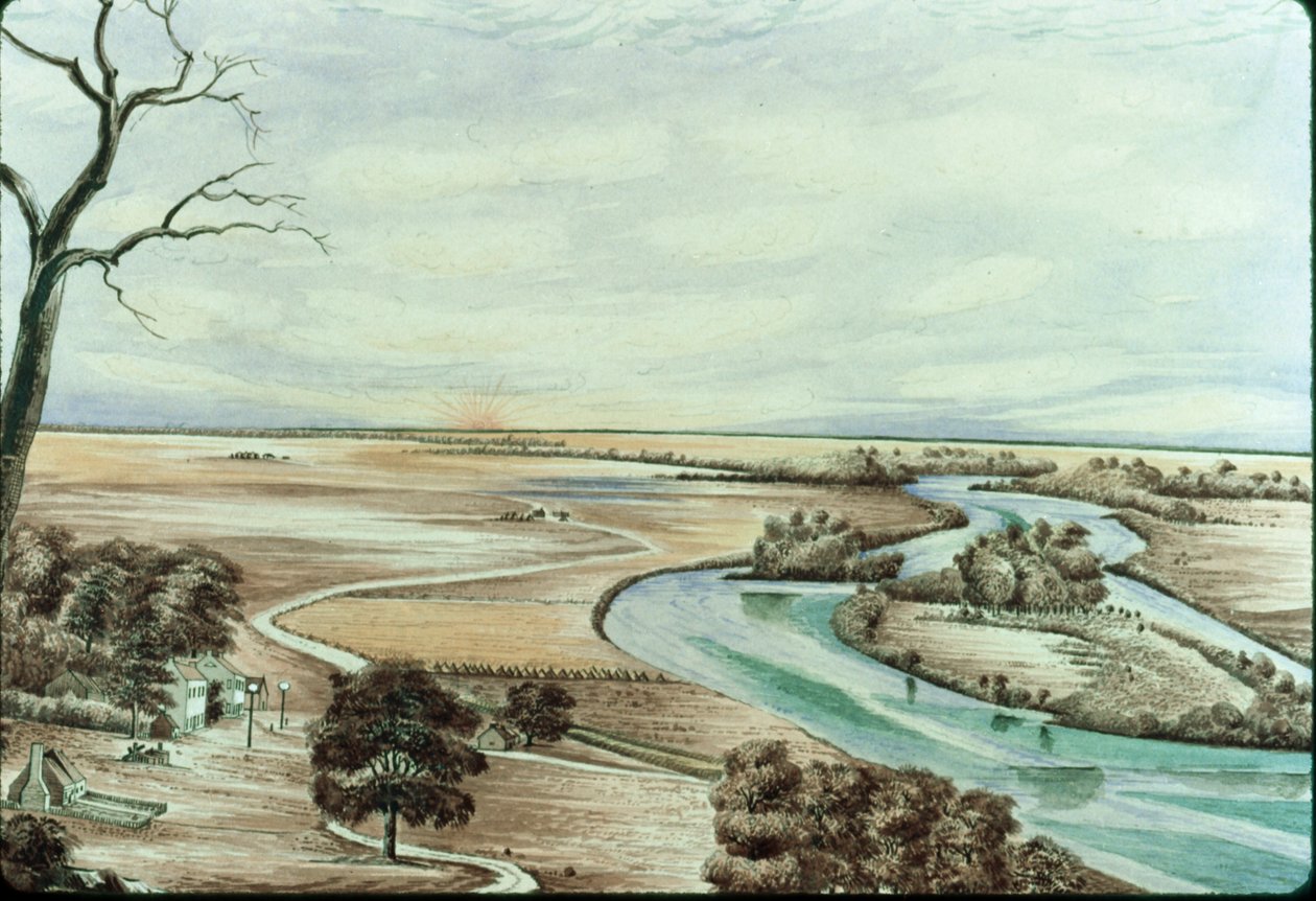 Tavern on the Illinois River, 1842 (wc na papíře) od Henry Francis Ainslie