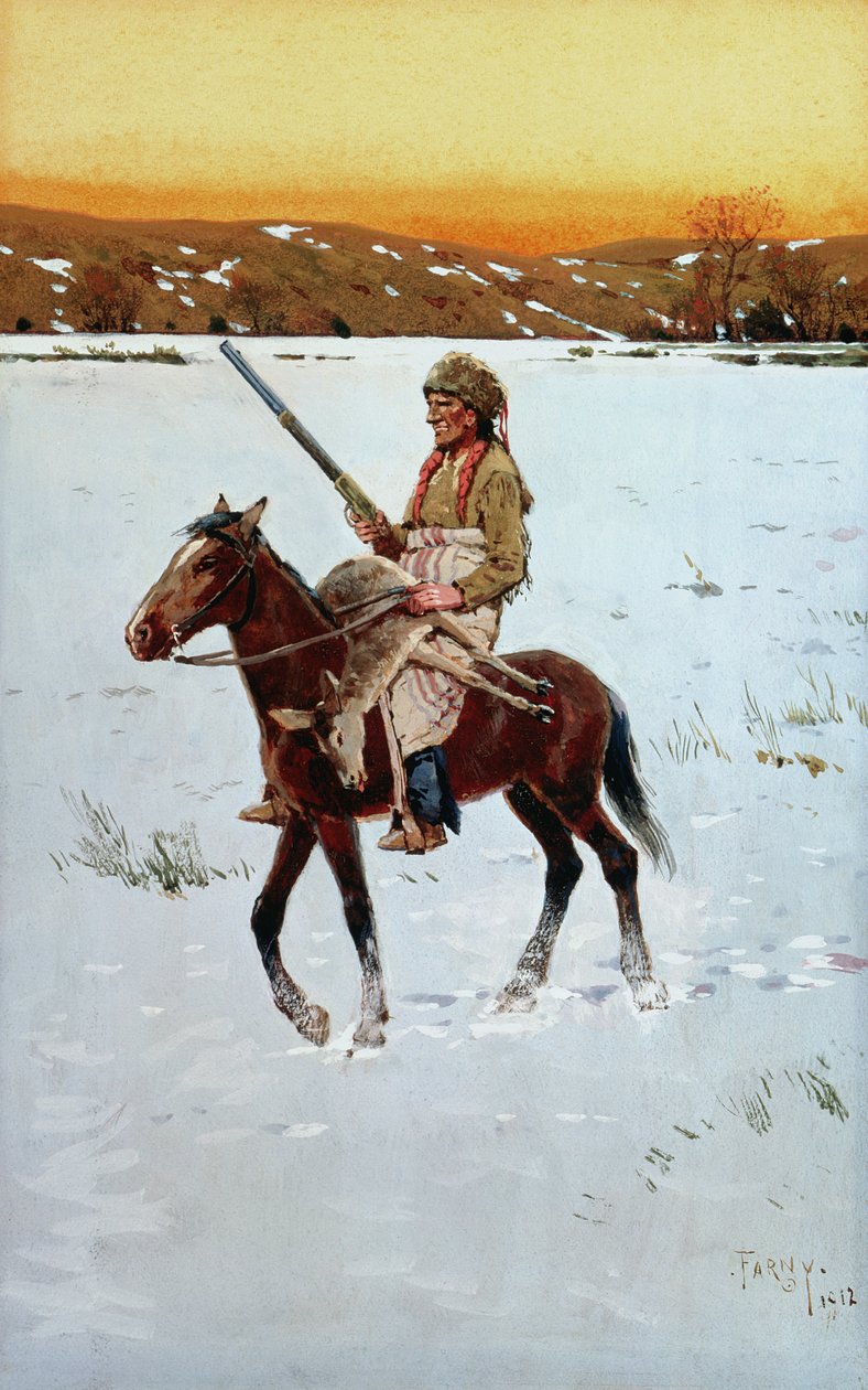 Indián se vrací z lovu, 1912 od Henry Francois Farny