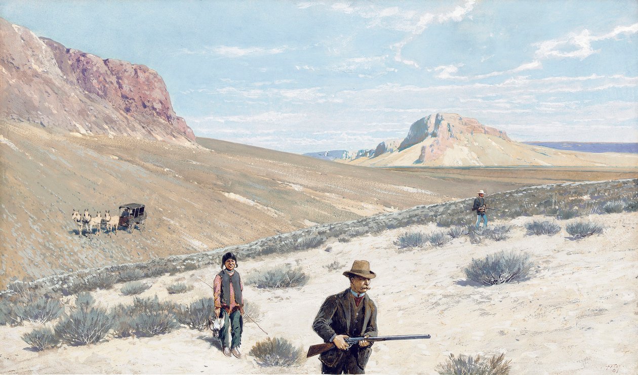 Theodore Roosevelt "Sage Grouse Shooting" od Henry Francois Farny