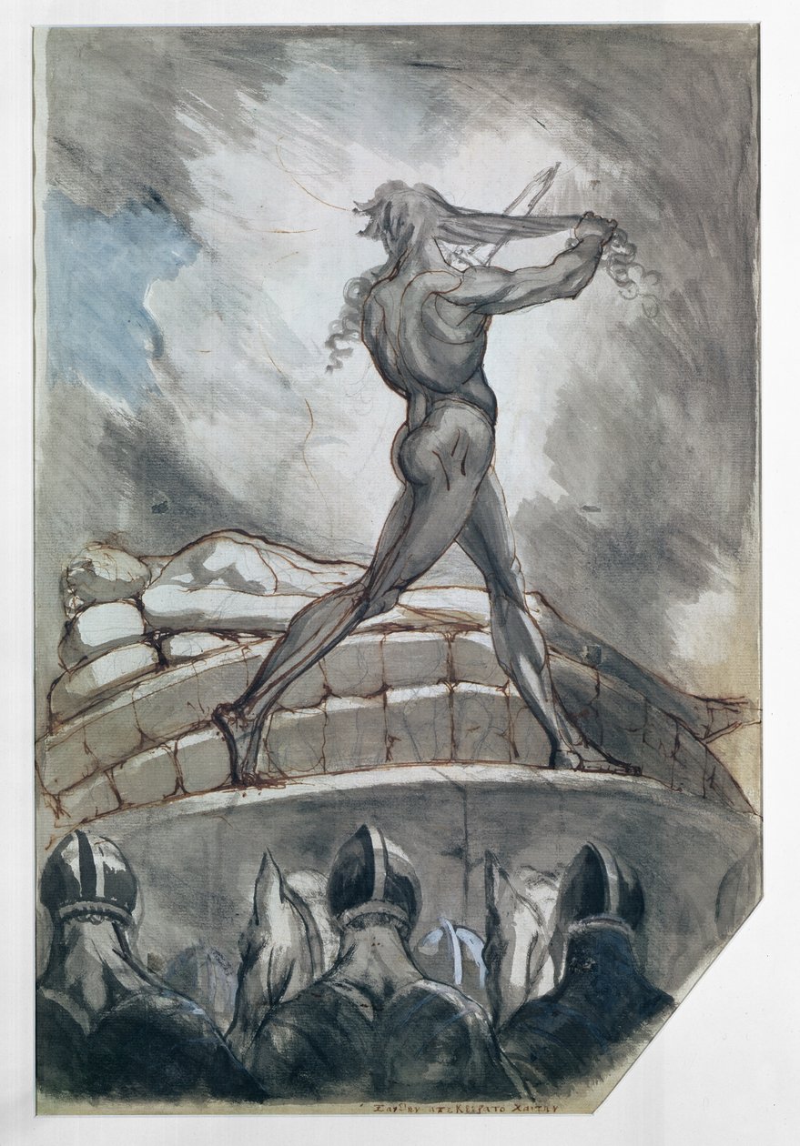 Achilles obětuje své vlasy pro Patrokla, 1800-5 (pero a inkoust na papíře) od Johann Heinrich Füssli