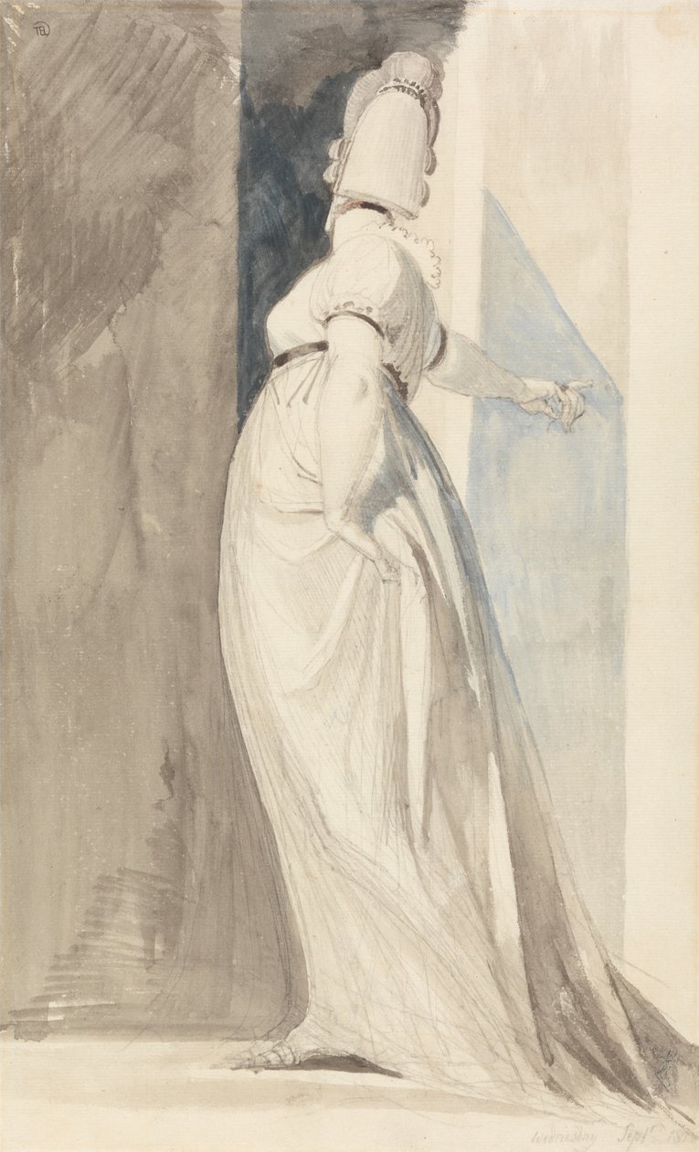 Pohled zezadu na stojící ženu jménem paní Fuseli od Johann Heinrich Füssli