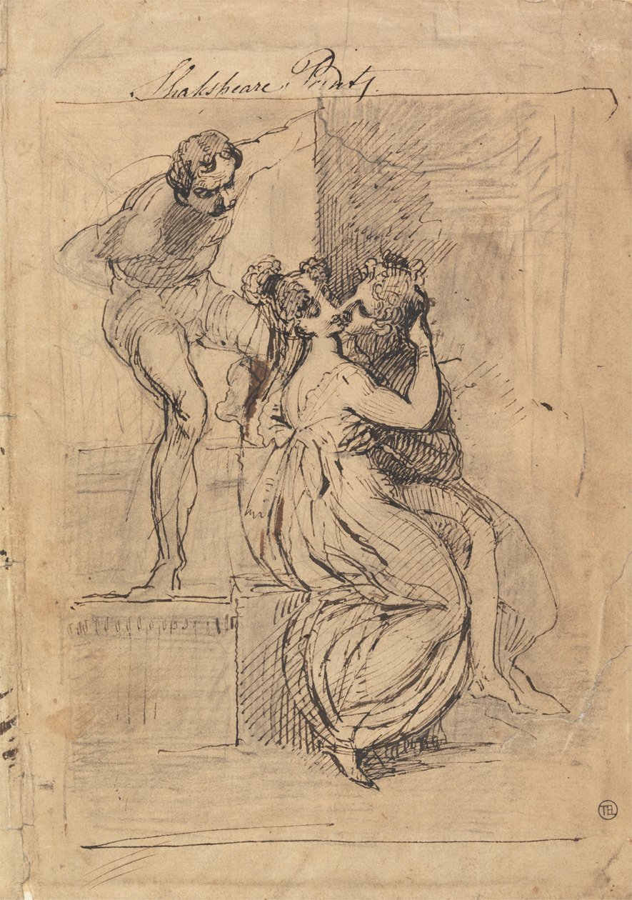 Postava naklánějící se nad schody od Johann Heinrich Füssli